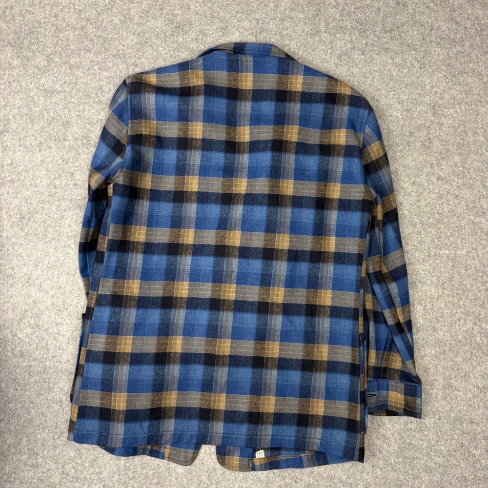 Vintage Pendleton Mens Blue Plaid Wool Chore Coat Jacket Made in USA Large - Picture 5 of 5